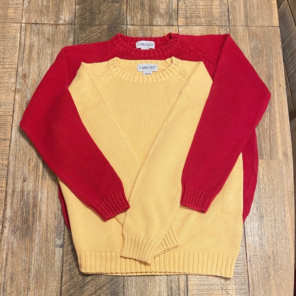Cabin Creek Red and Yellow Knit Sweater